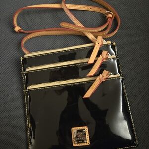 Dooney & Bourke Black Crossbody Bag with Tan Accents